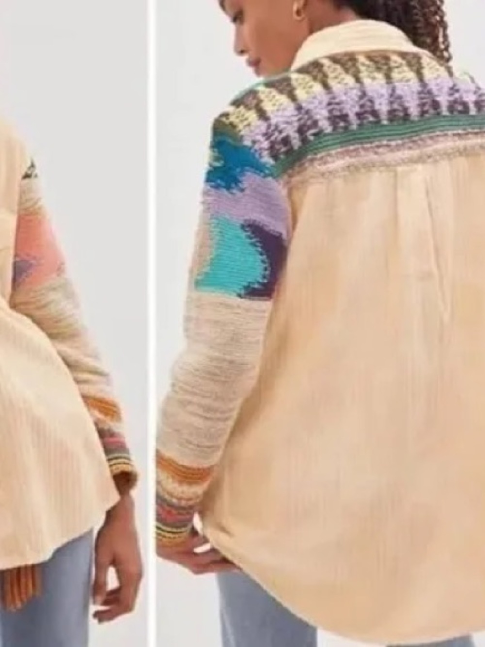 Pilcro Anthropologie Easy Going Cream Corduroy Jacket 100% cotton Small - Picture 5 of 12